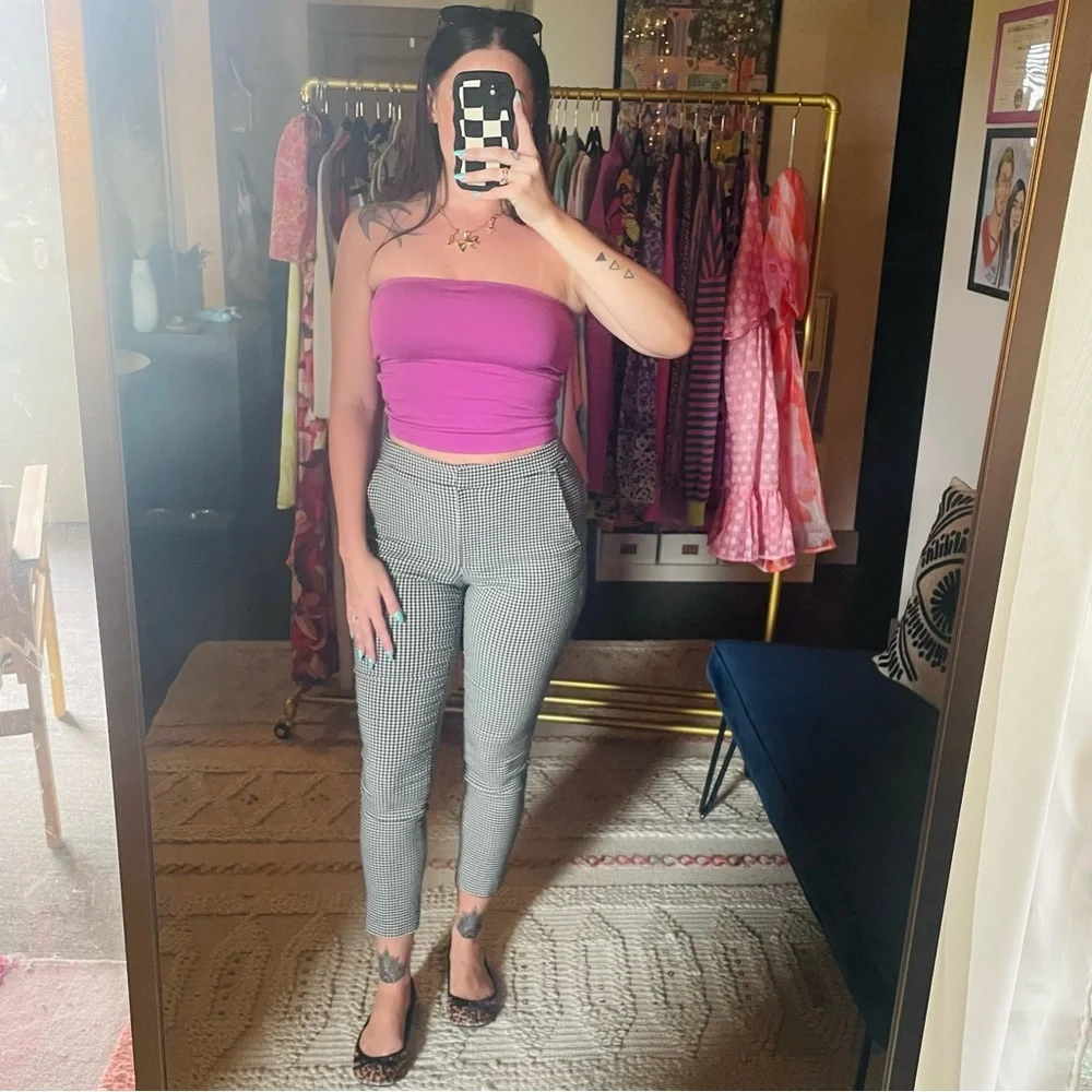 Zara Gingham Stretch Crop Pant - Picture 10 of 10